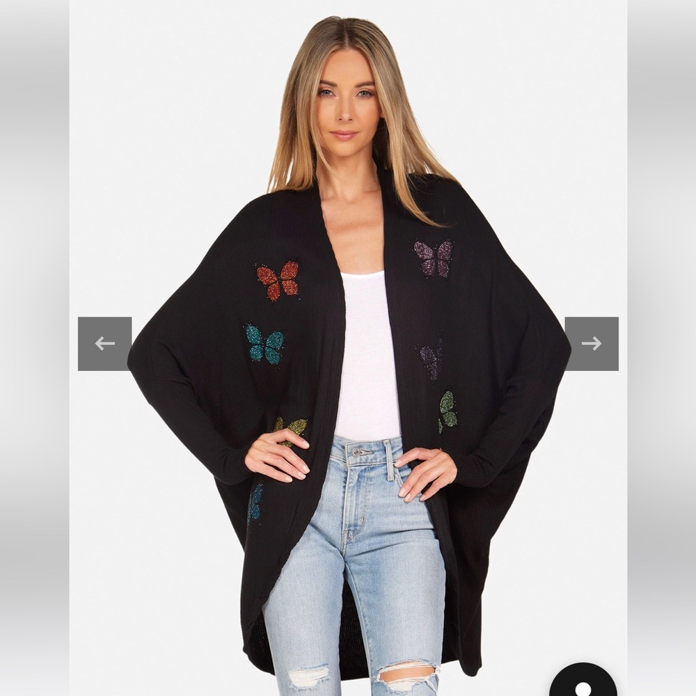 Lauren Moshi Irina crystal butterfly cardigan